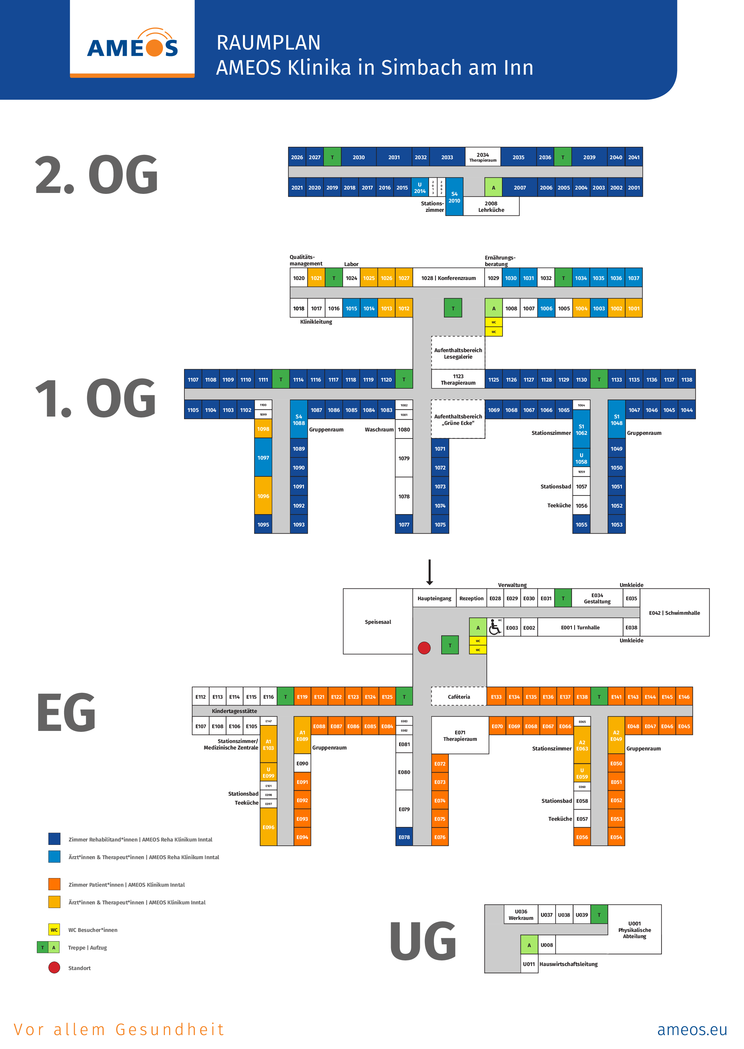 Raumplan AMEOS Reha Klinikum Inntal